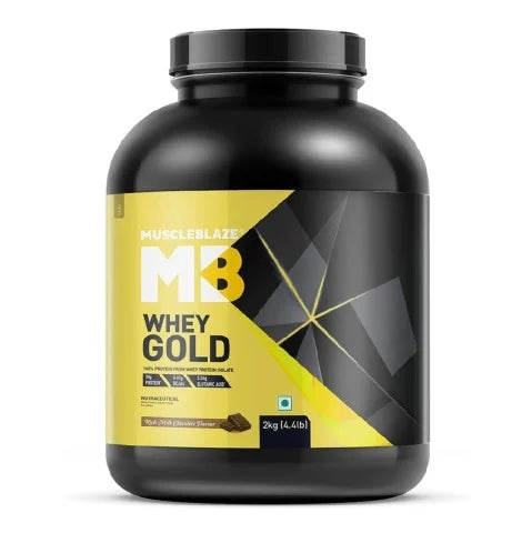 MuscleBlaze Whey Gold Protein, 2 kg (4.4 lb), Rich Milk Chocolate
