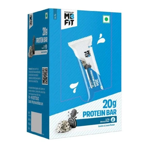 MuscleBlaze Protein Bar (20 gm Protein), 6 bar(s), Cookies & Cream
