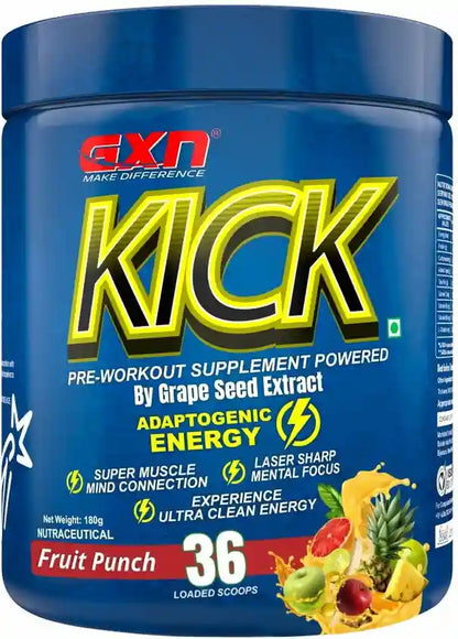 GNX KICK Pre-Workout Supplement Powered by Grape Seed Extract 20 Servings