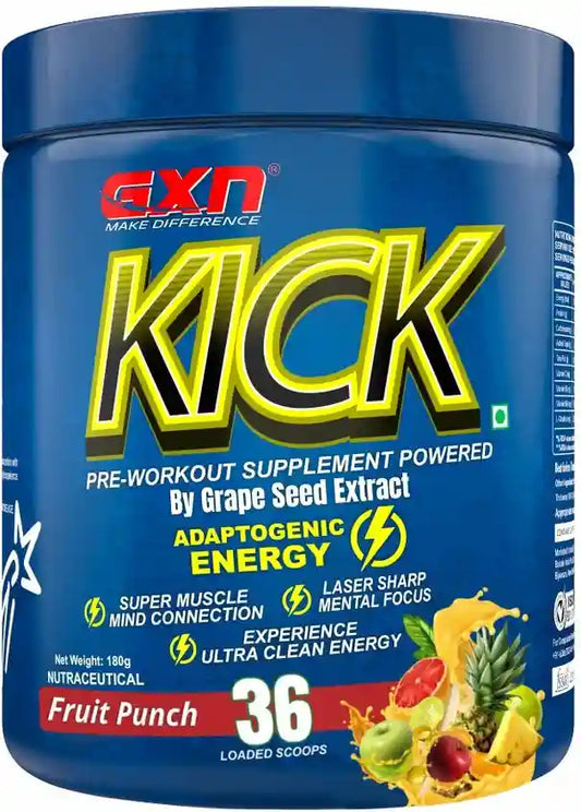 GNX KICK Pre-Workout Supplement Powered by Grape Seed Extract 20 Servings
